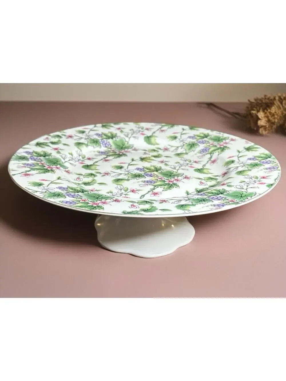 Studio Silver Cordon Bleu Collection Floral Pedestal Cake Stand